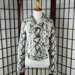 ABS ALLEN SCHWARTZ Snake Skin Python Biker JACKETS